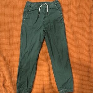 Hanna Andersson Forest Green canvas Joggers with Drawstring